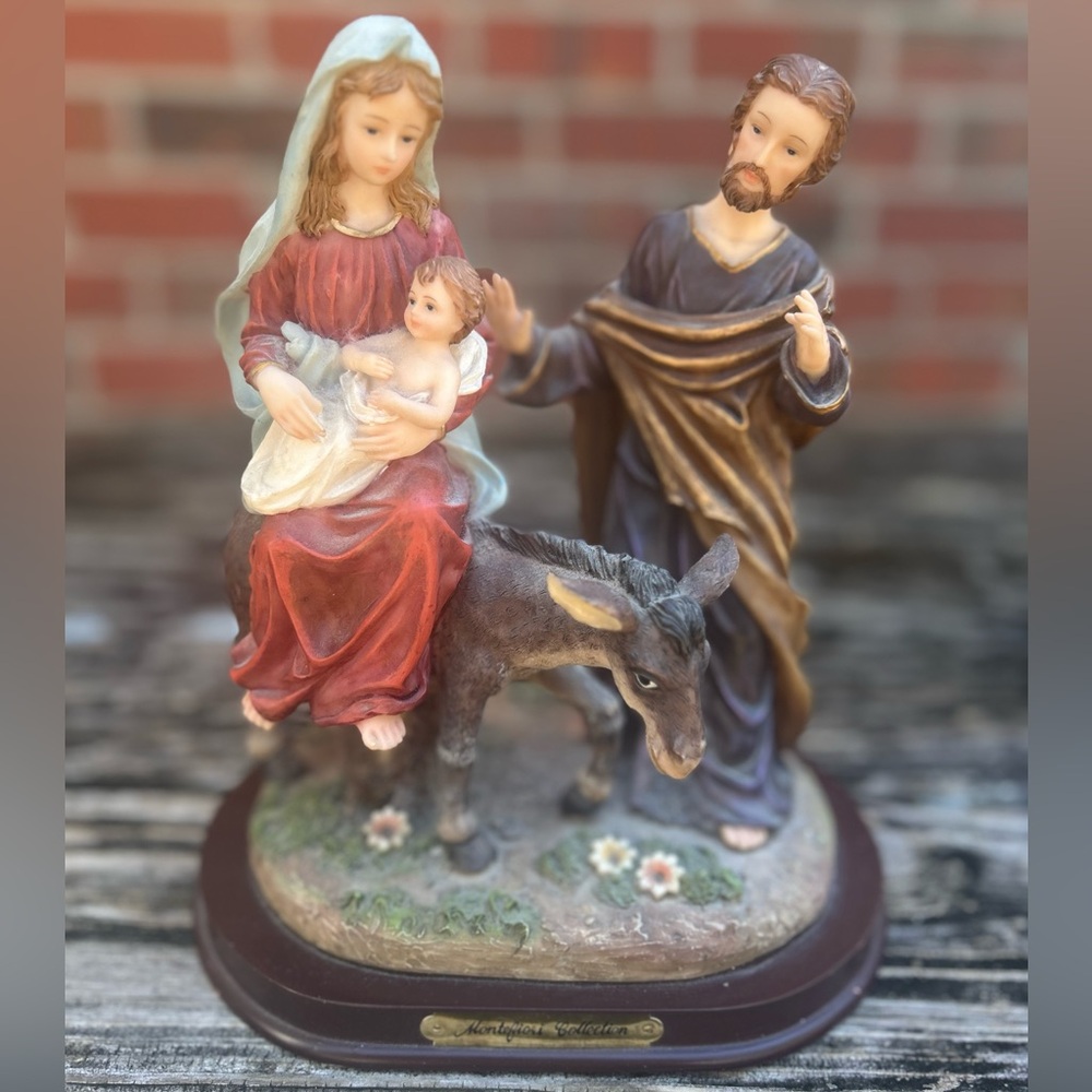 Montefiori Collection The Flight Into Egypt Mary, Joseph, & Baby Jesus & Mule